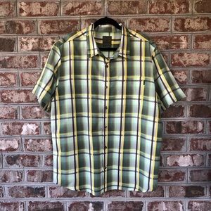 Prana Men's Short Sleeve Plaid Shirt Sz XL